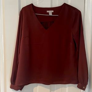 H&M maroon dress blouse